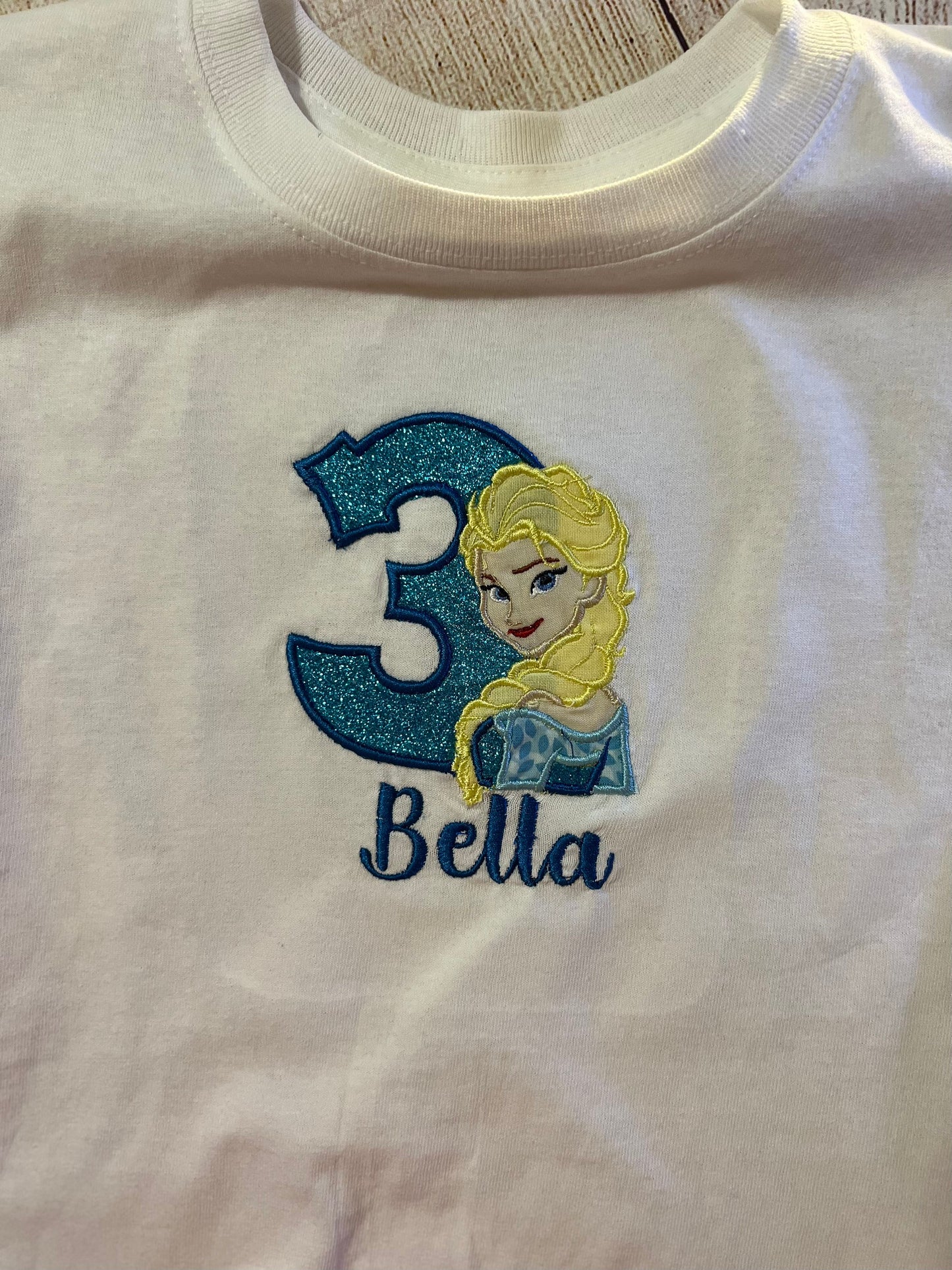 Frozen Elsa Embroidered Birthday Tshirt