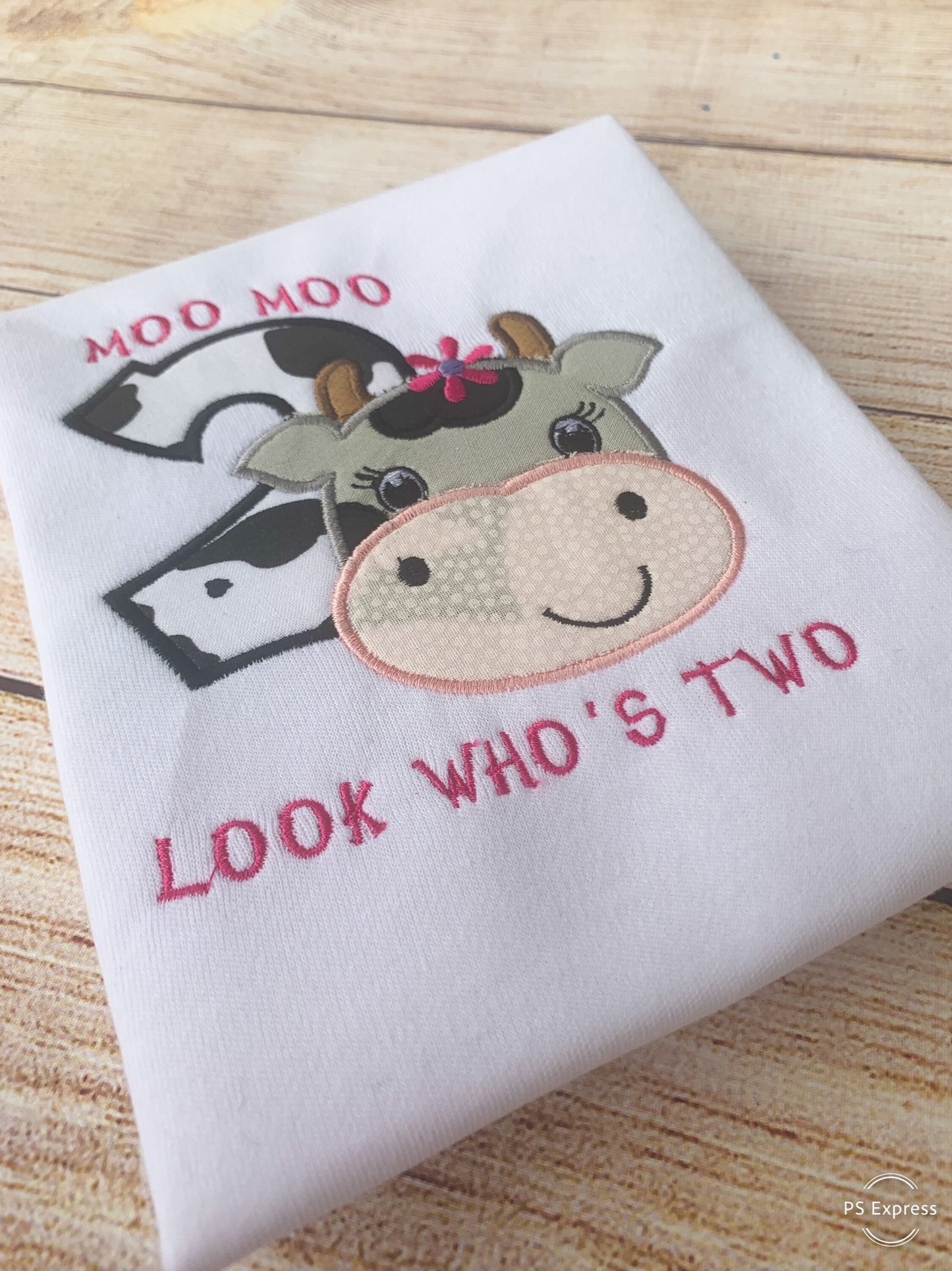 Cow Birthday Moo Moo Embroidered T-shirt