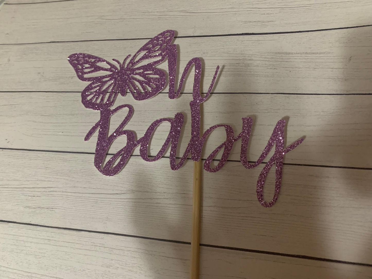 Butterfly Cake Topper for baby shower, one year bday theme, Garden flower theme.