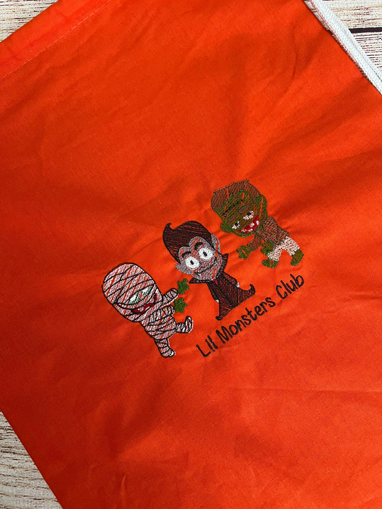 Halloween Embroidered Drawstring Treat Bag.