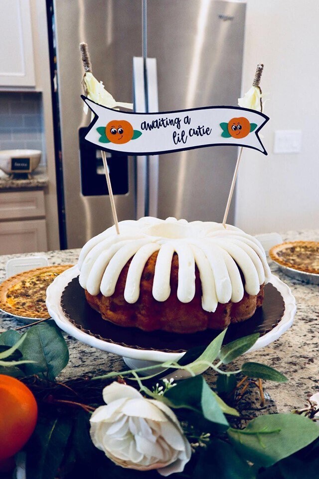 Lil Cutie Cake Topper for baby shower, birthday one year theme, Welcome Lil Cutie, Tangerine Cake Topper, Citrus Cake Topper.