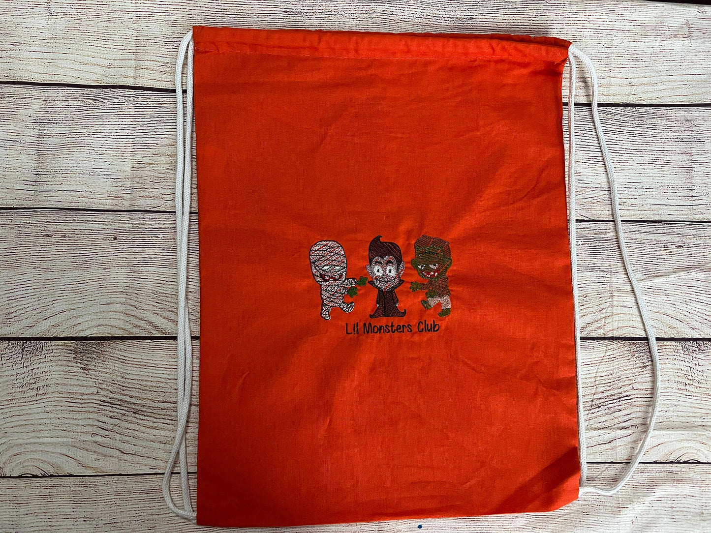 Halloween Embroidered Drawstring Treat Bag.