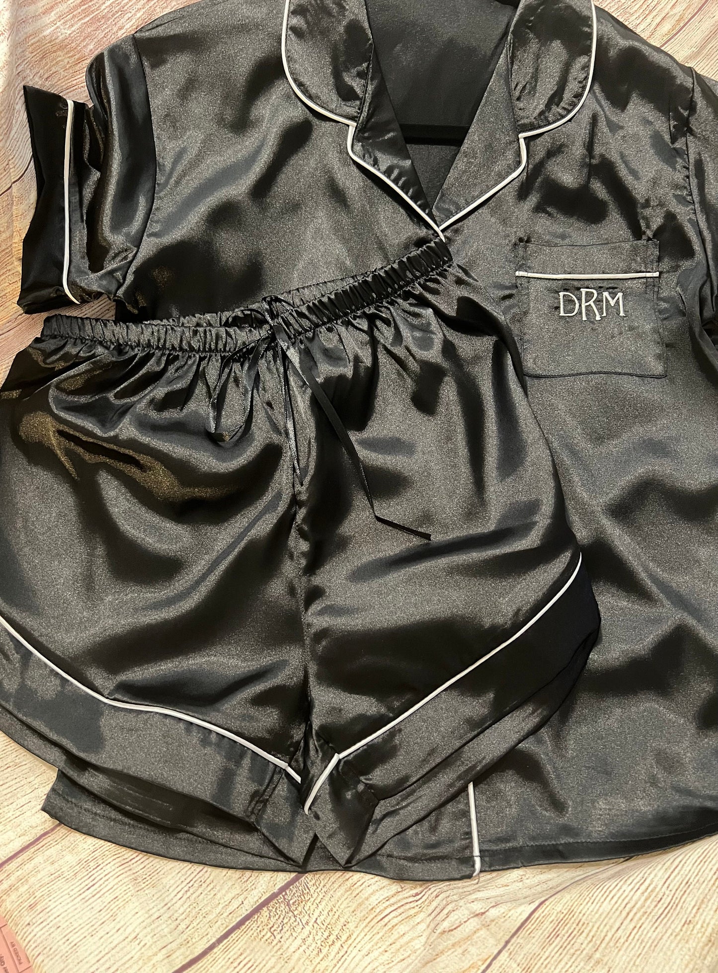 Embroidered Satiny Pajama set