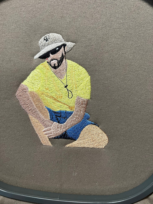 Bad Bunny Chillin Embroidered Hoodie