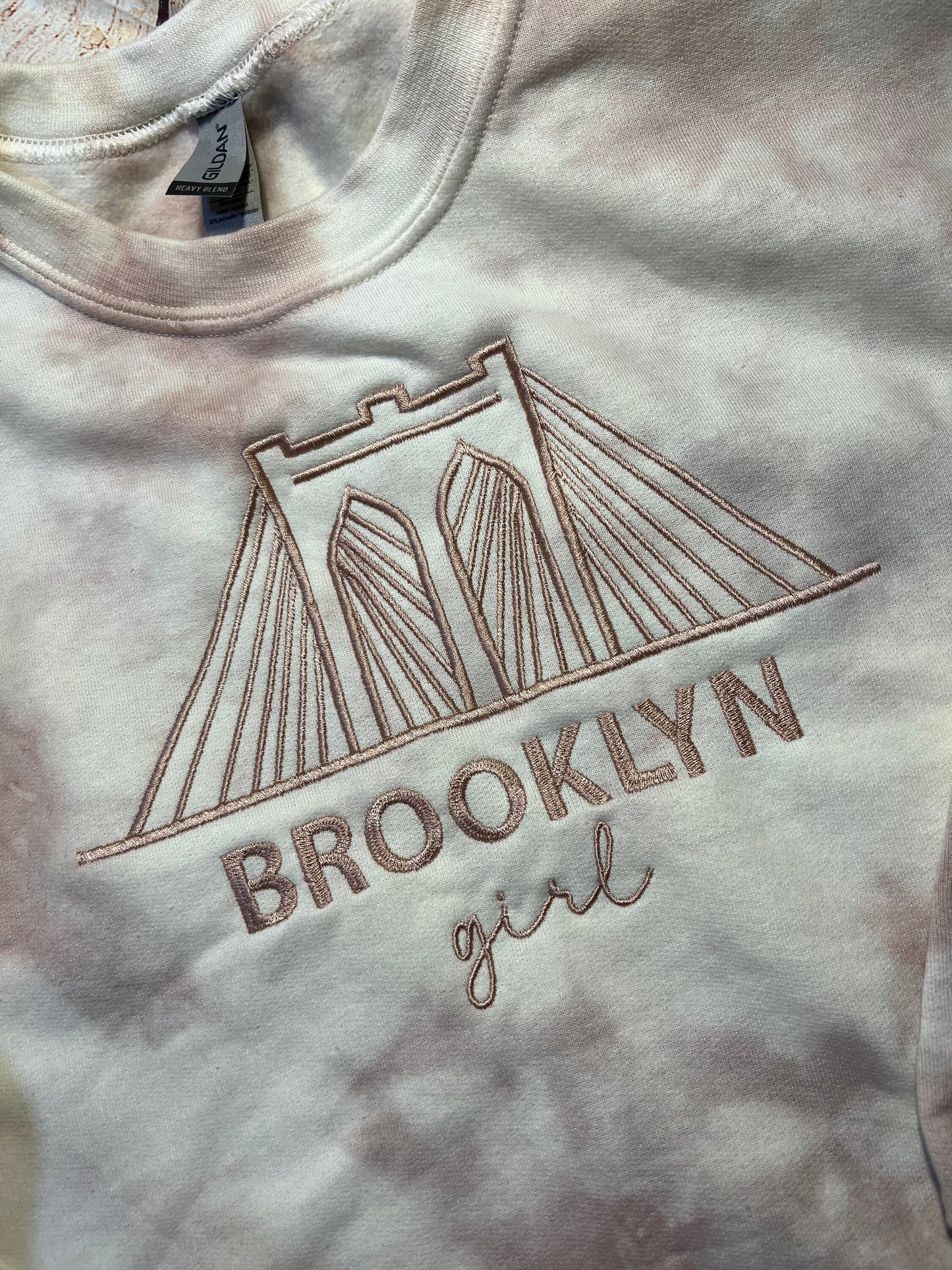 Brooklyn Bridge/Brooklyn Girl Embroidered Crewneck Sweatshirt