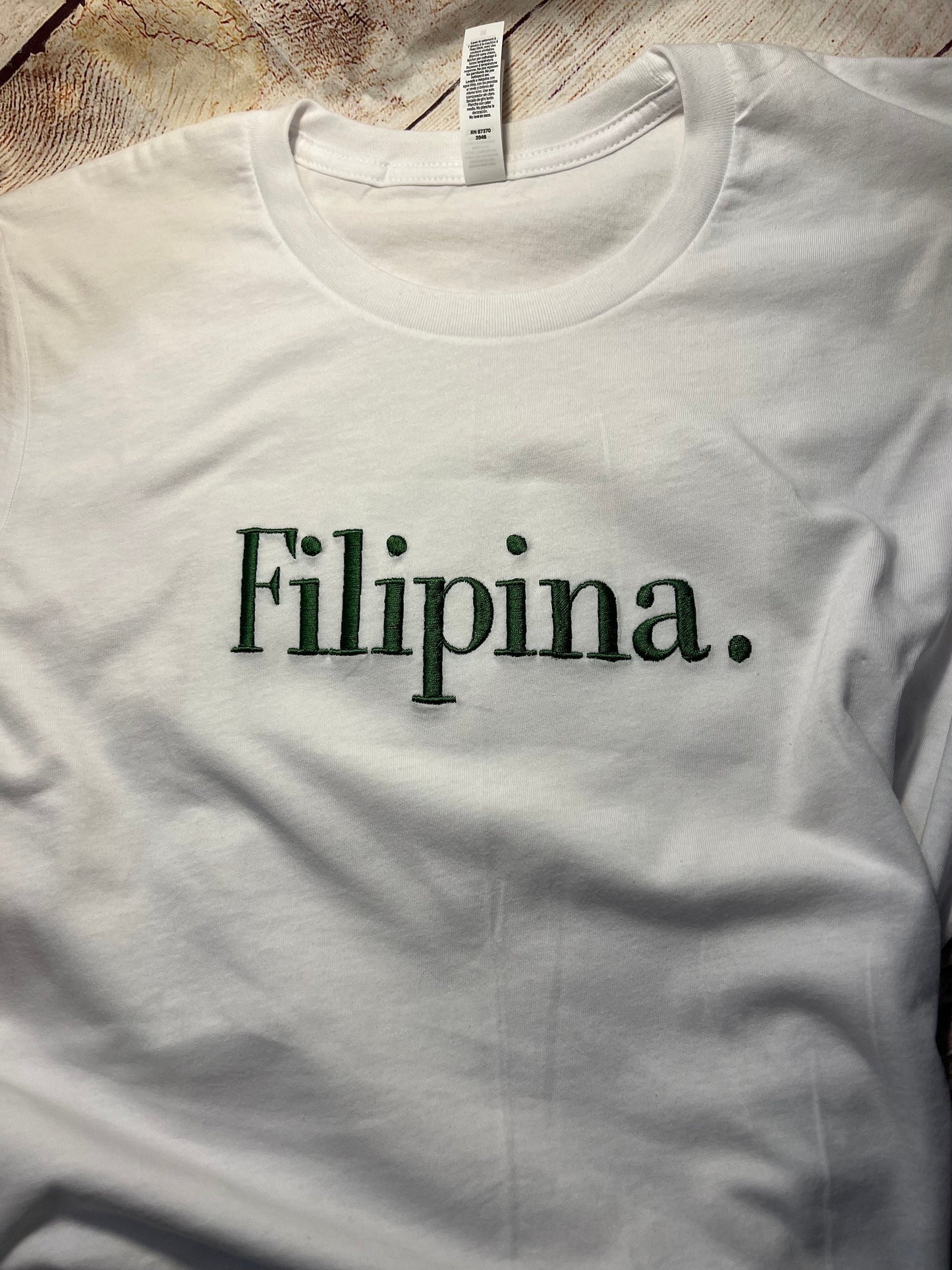 Filipina. Embroidered T-shirt
