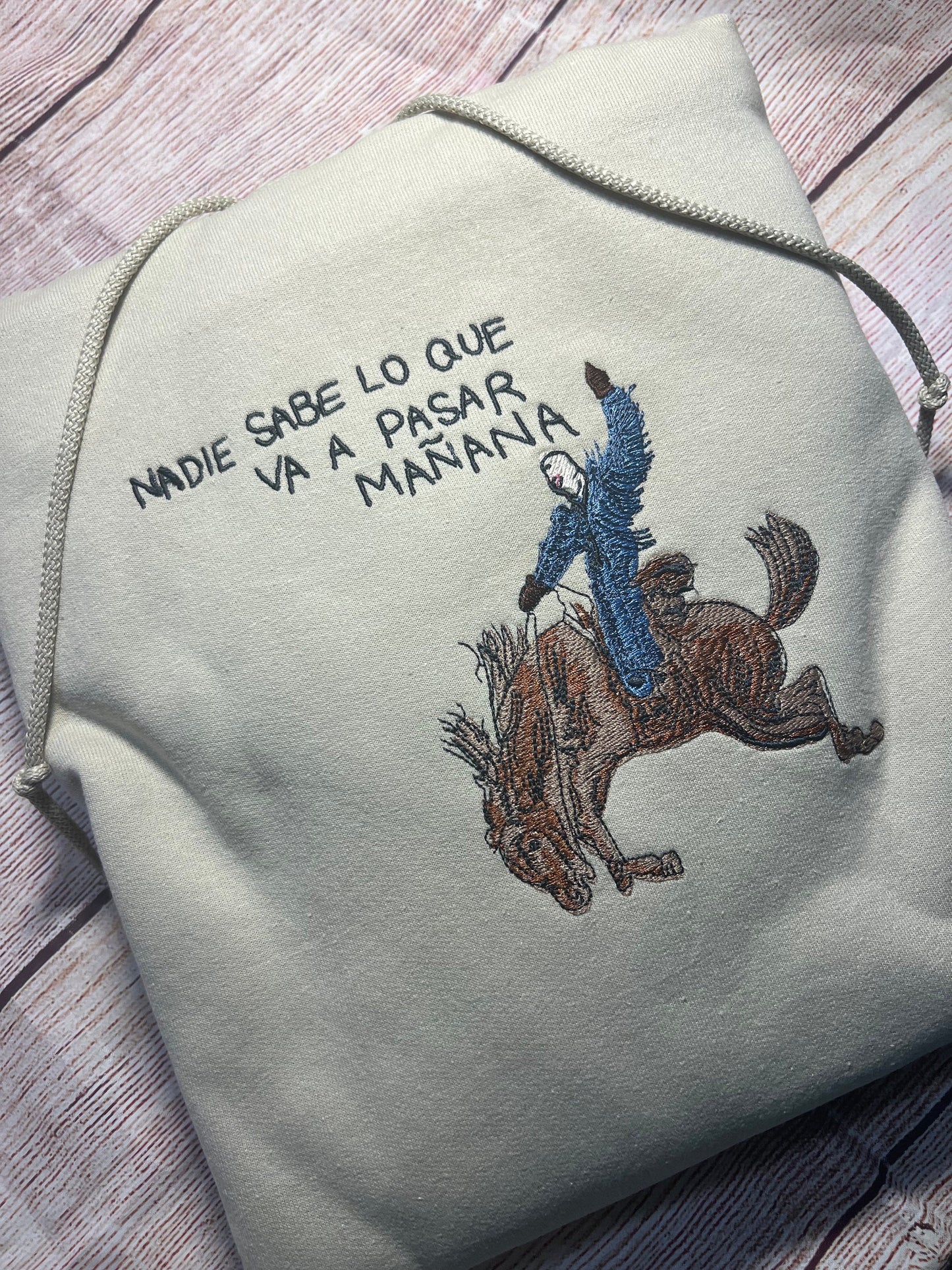 Bad Bunny Nadie Sabe Lo Que Va Pasar Mañana Embroidered Hoodie