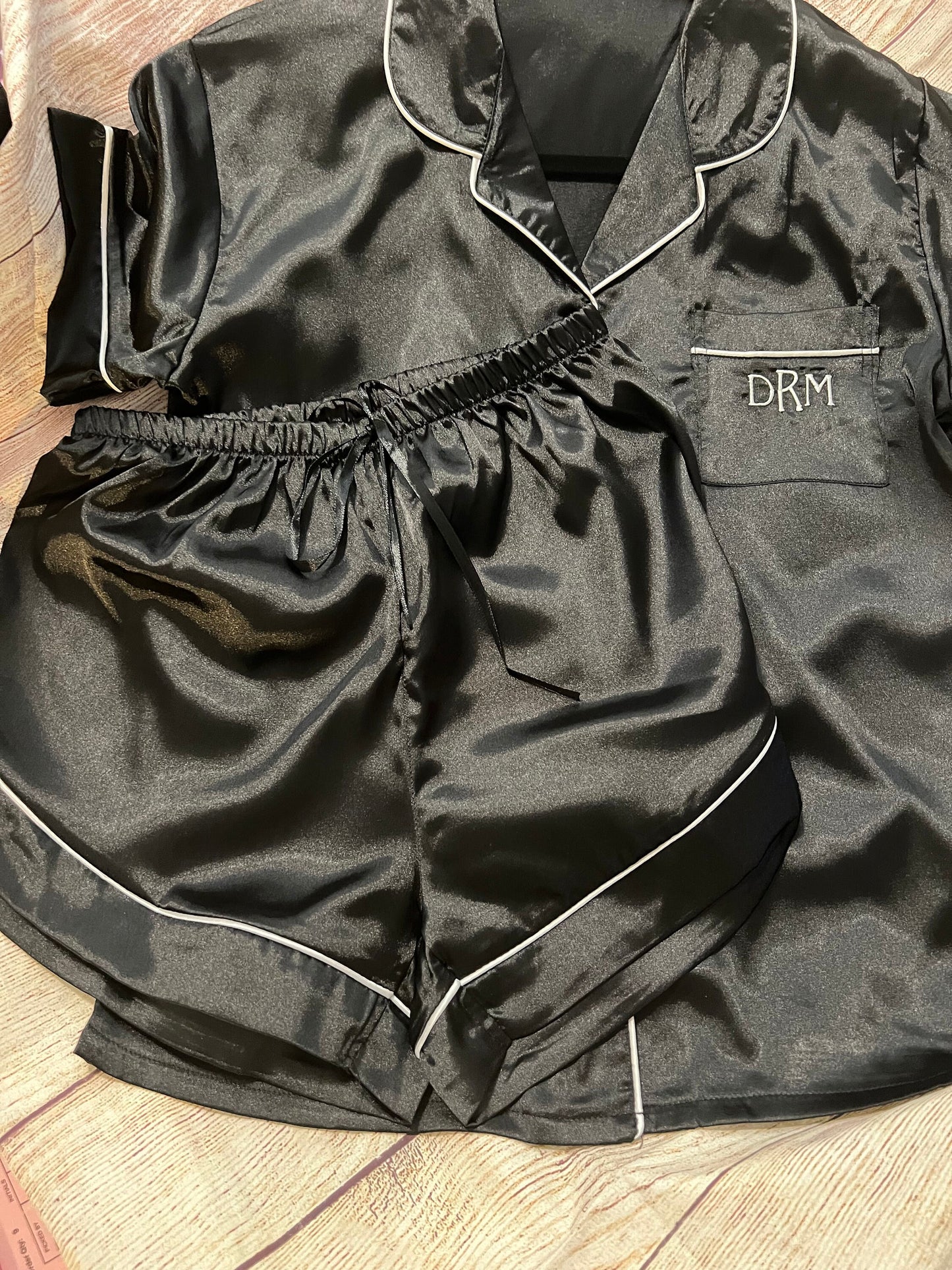 Embroidered Satiny Pajama set