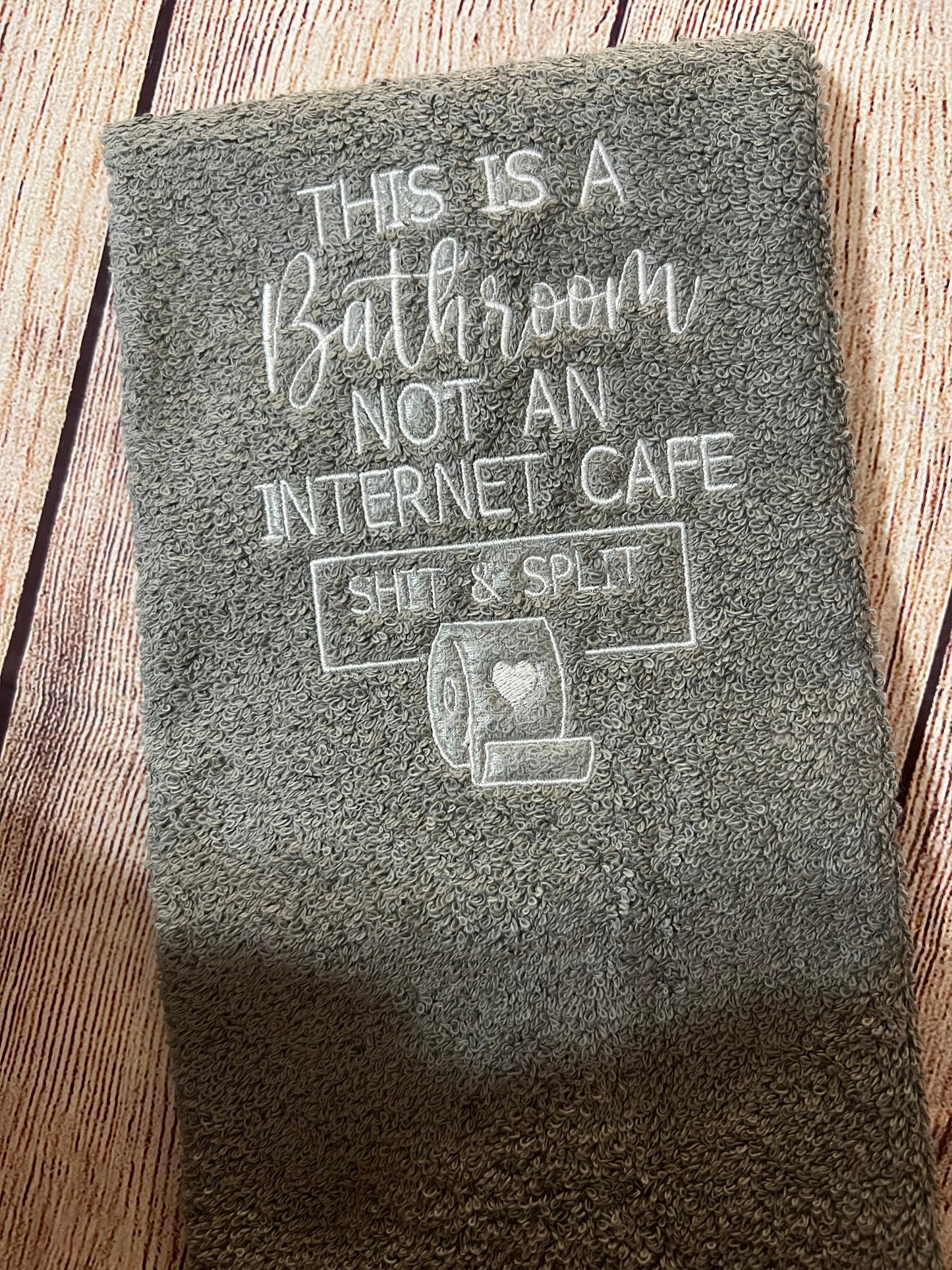 Bathroom Not an Internet Cafe comedic Hand Towel