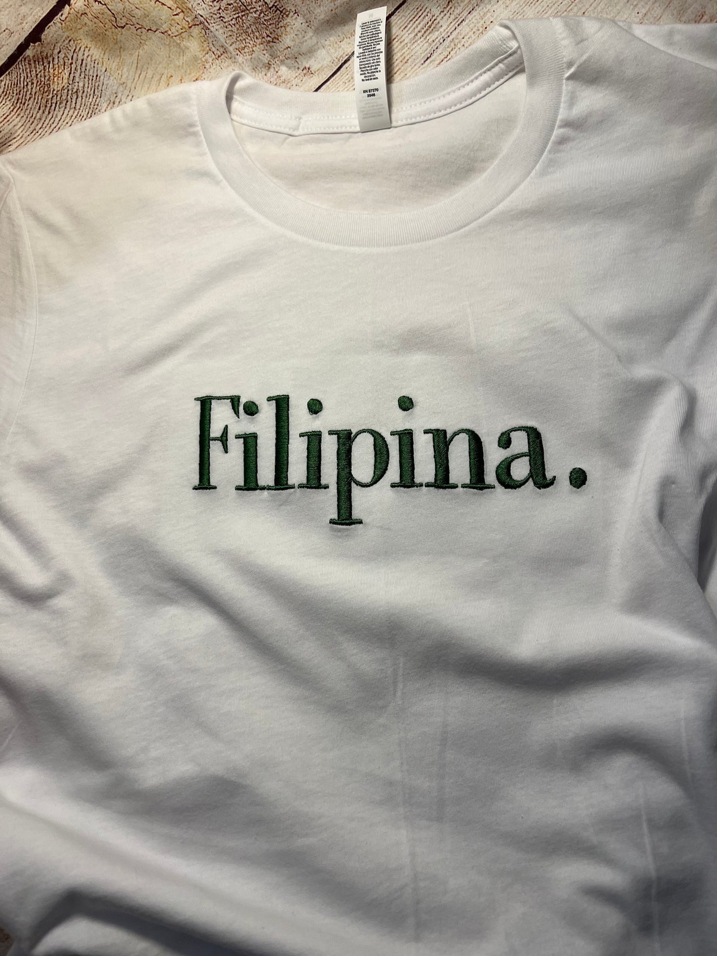 Filipina. Embroidered T-shirt