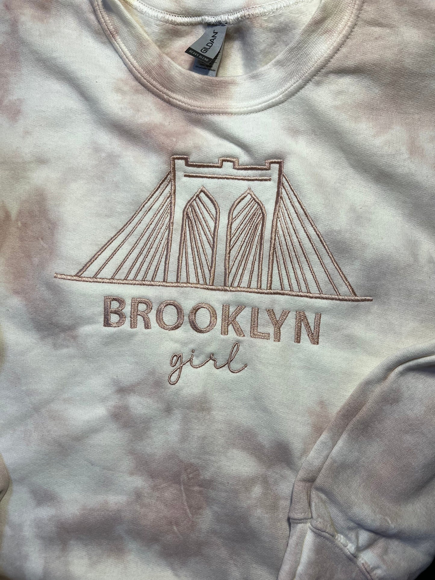 Brooklyn Bridge/Brooklyn Girl Embroidered Crewneck Sweatshirt