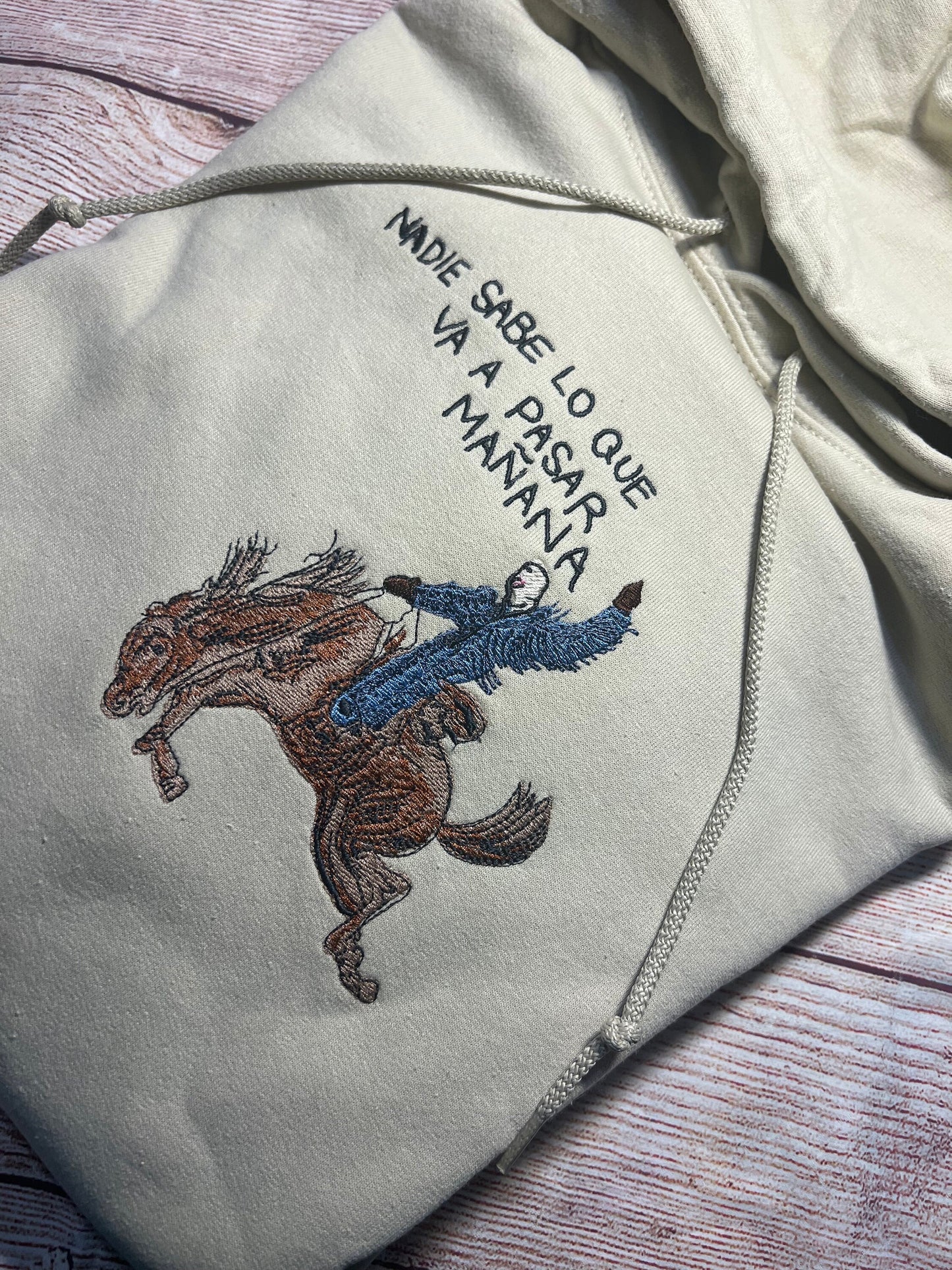 Bad Bunny Nadie Sabe Lo Que Va Pasar Mañana Embroidered Hoodie