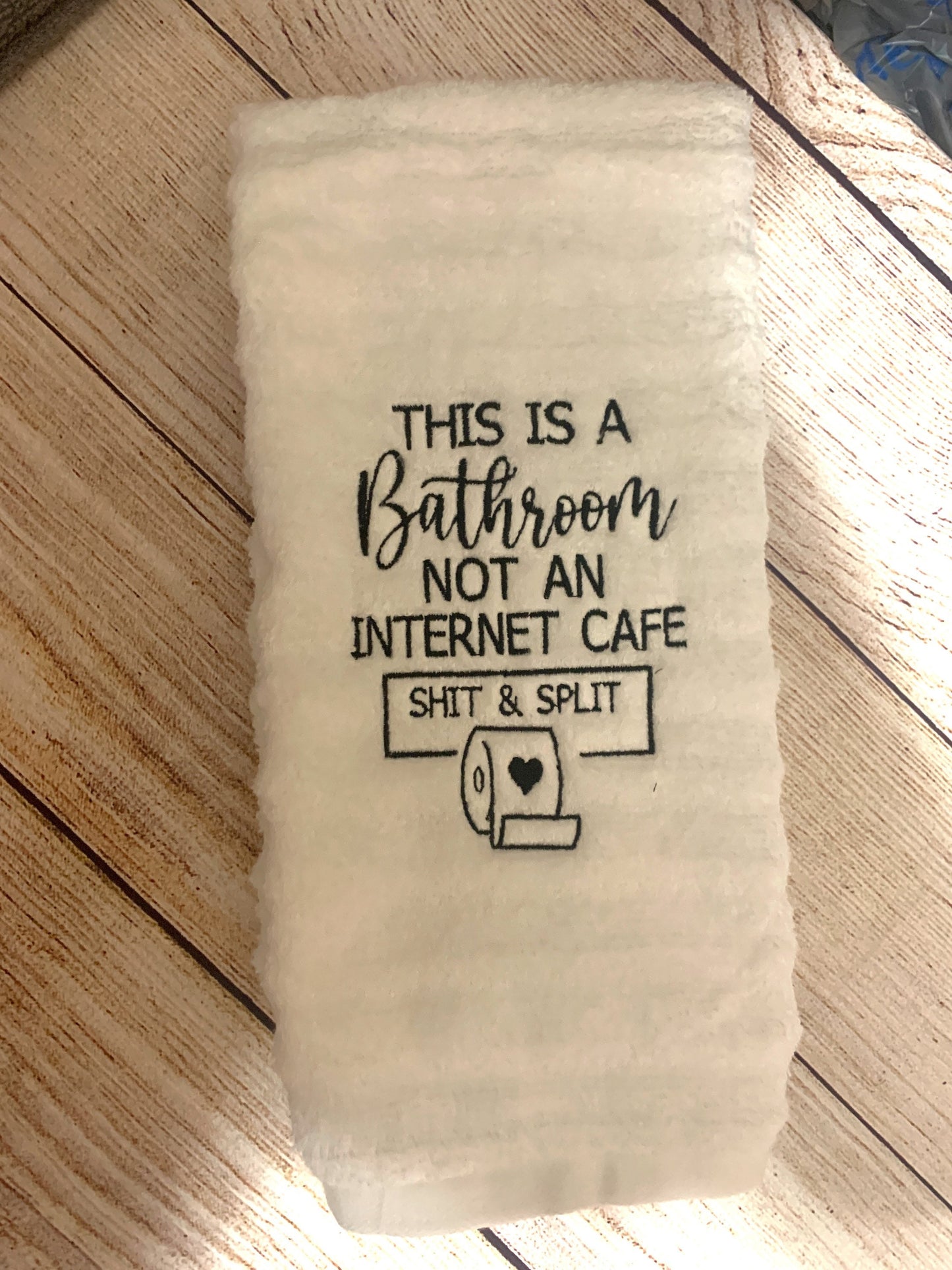Bathroom Not an Internet Cafe comedic Hand Towel