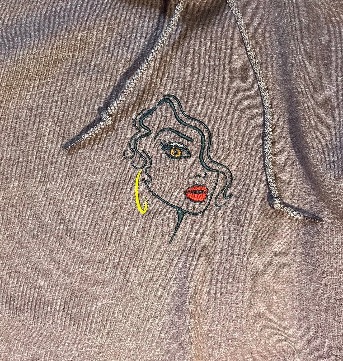 Curly Hair Diva Embroidered Hoodie
