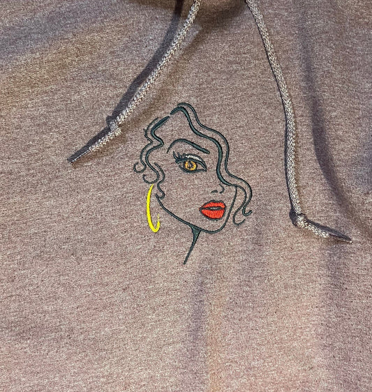 Curly Hair Diva Embroidered Hoodie