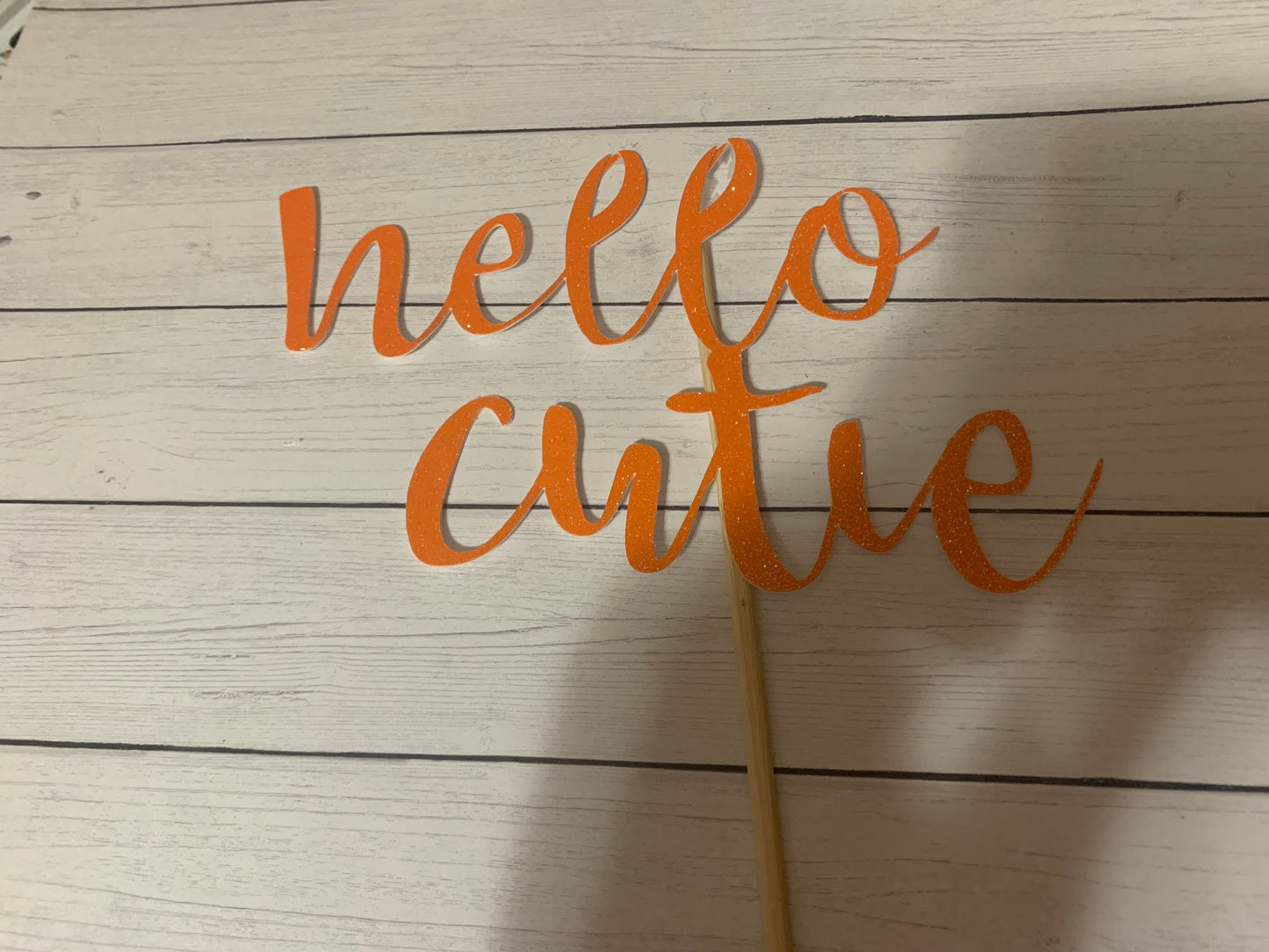 Hello Cutie Cake Topper for lil cutie theme -baby shower, one year bday theme, Welcome Lil Cutie, Tangerine Cake Theme, Citrus Cake Theme.