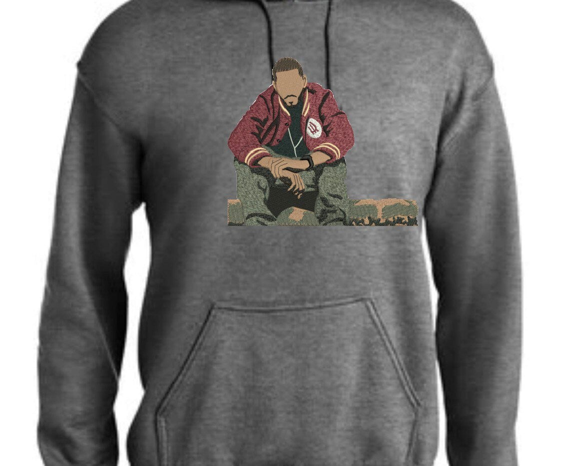 J. Cole Dk Gray Embroidered Hoodie