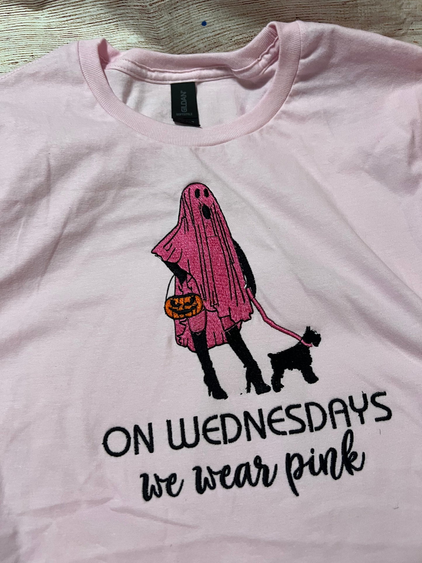 On Wednesday We Wear Pink Embroidered T-shirt