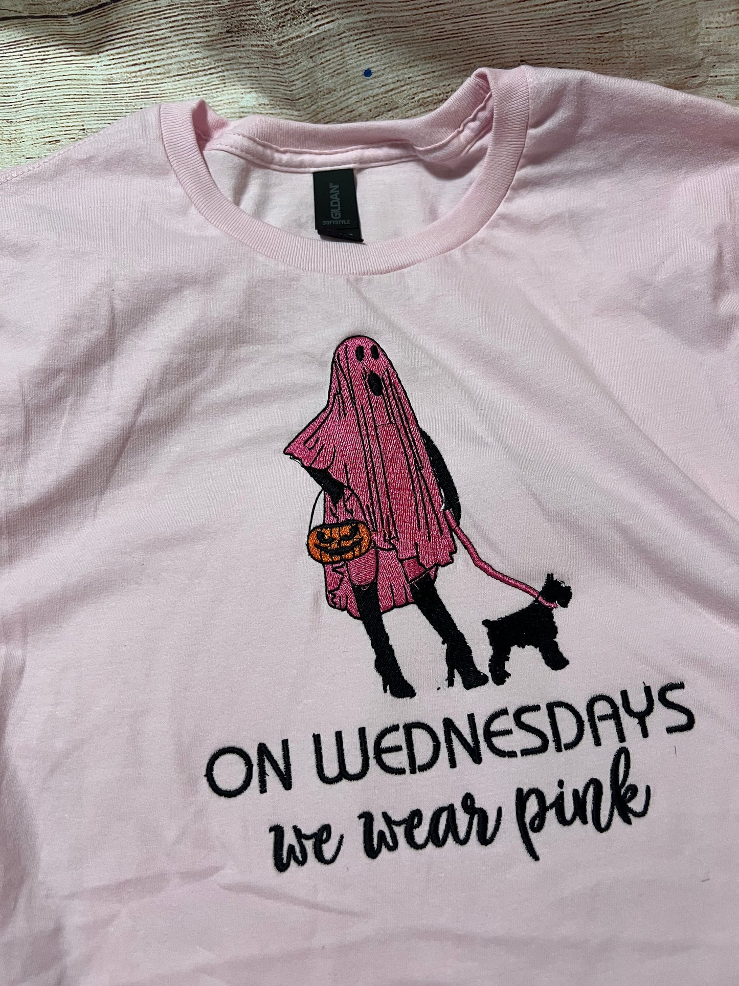 On Wednesday We Wear Pink Embroidered T-shirt