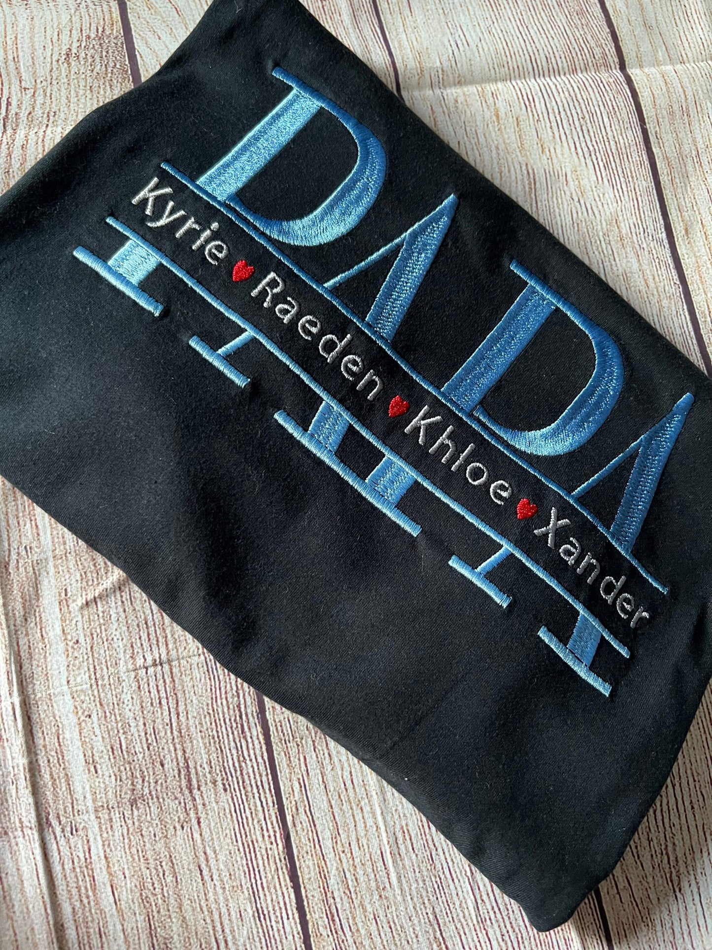 Papa Embroidered T-shirt with kids name