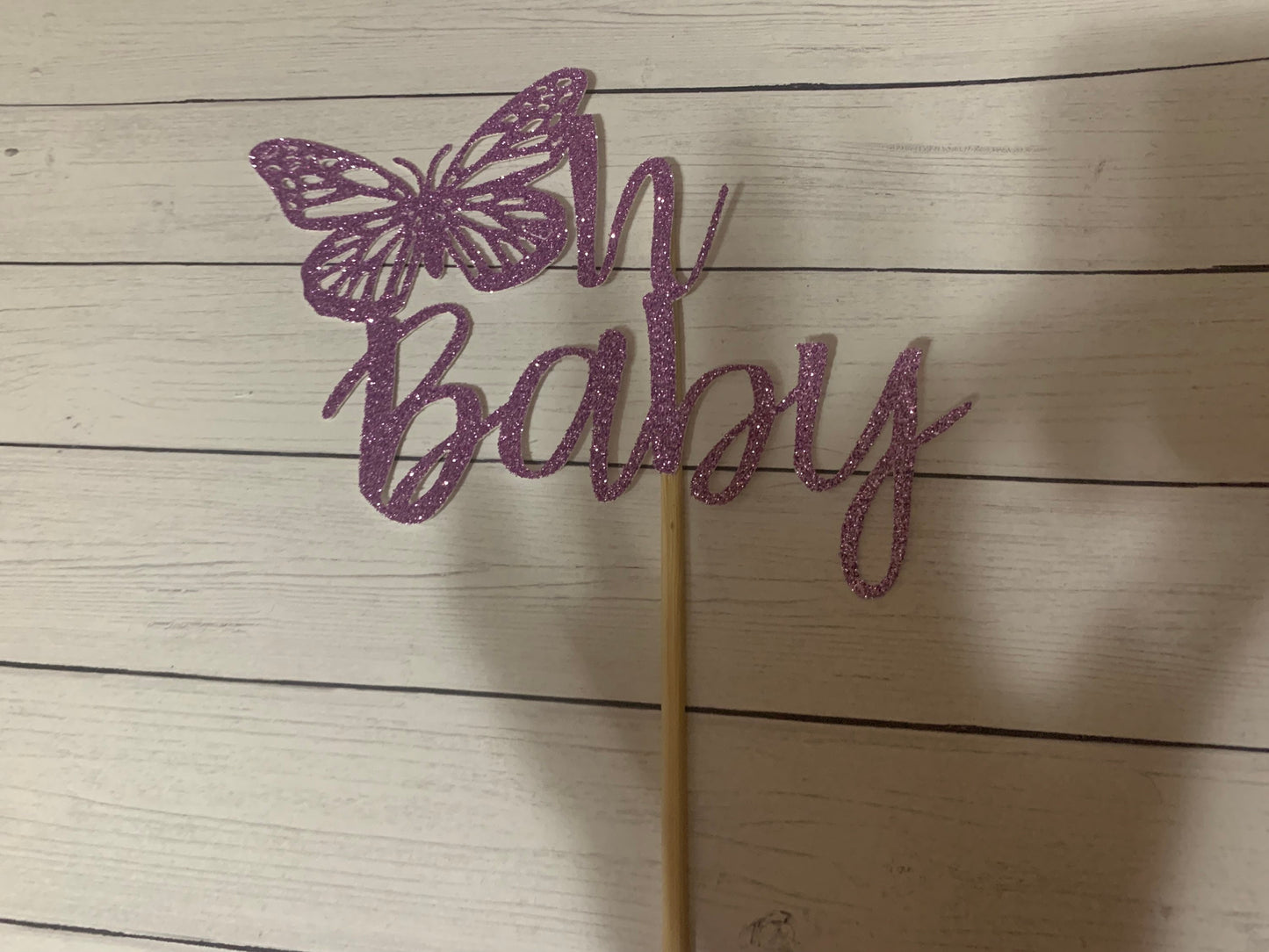 Butterfly Cake Topper for baby shower, one year bday theme, Garden flower theme.