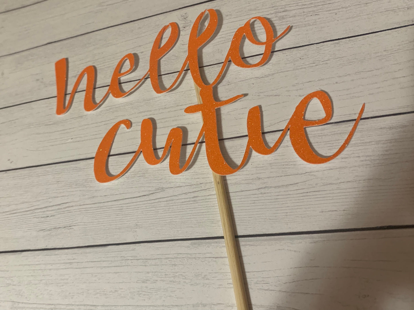 Hello Cutie Cake Topper for lil cutie theme -baby shower, one year bday theme, Welcome Lil Cutie, Tangerine Cake Theme, Citrus Cake Theme.