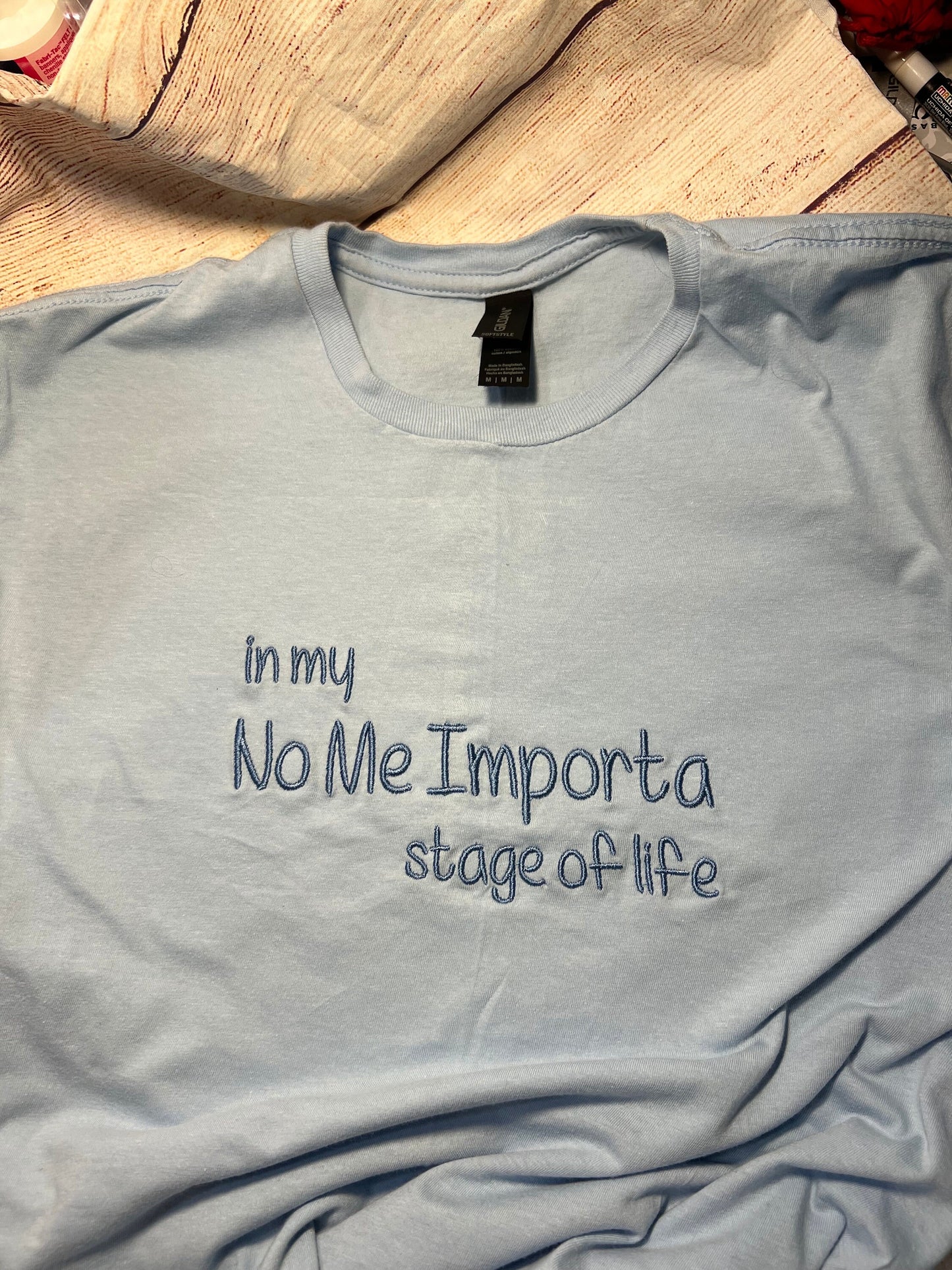 In My No Me Importa Stage Embroidered T-shirt