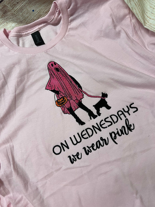 On Wednesday We Wear Pink Embroidered T-shirt