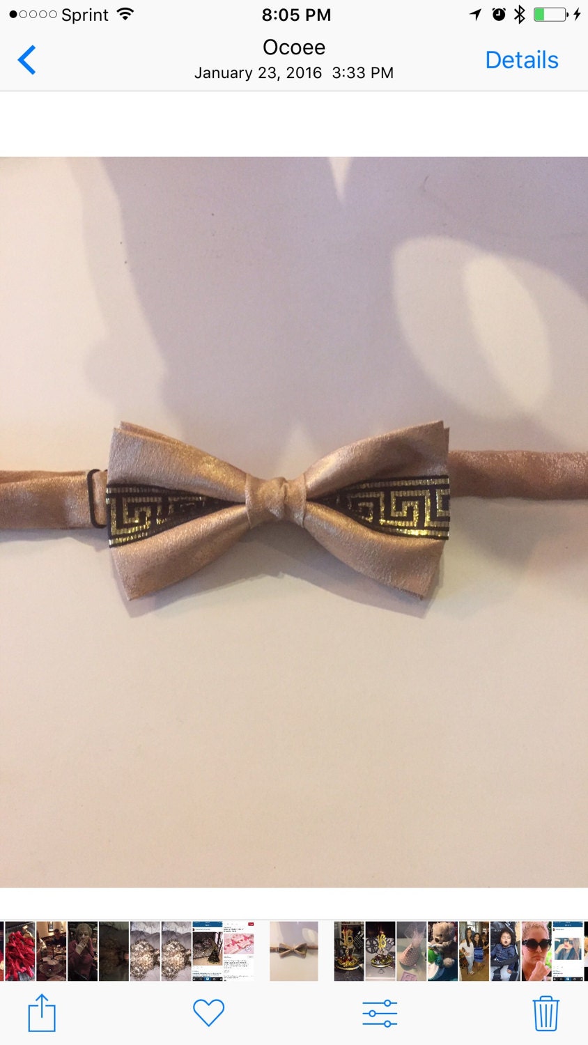 Gold effect bow tie