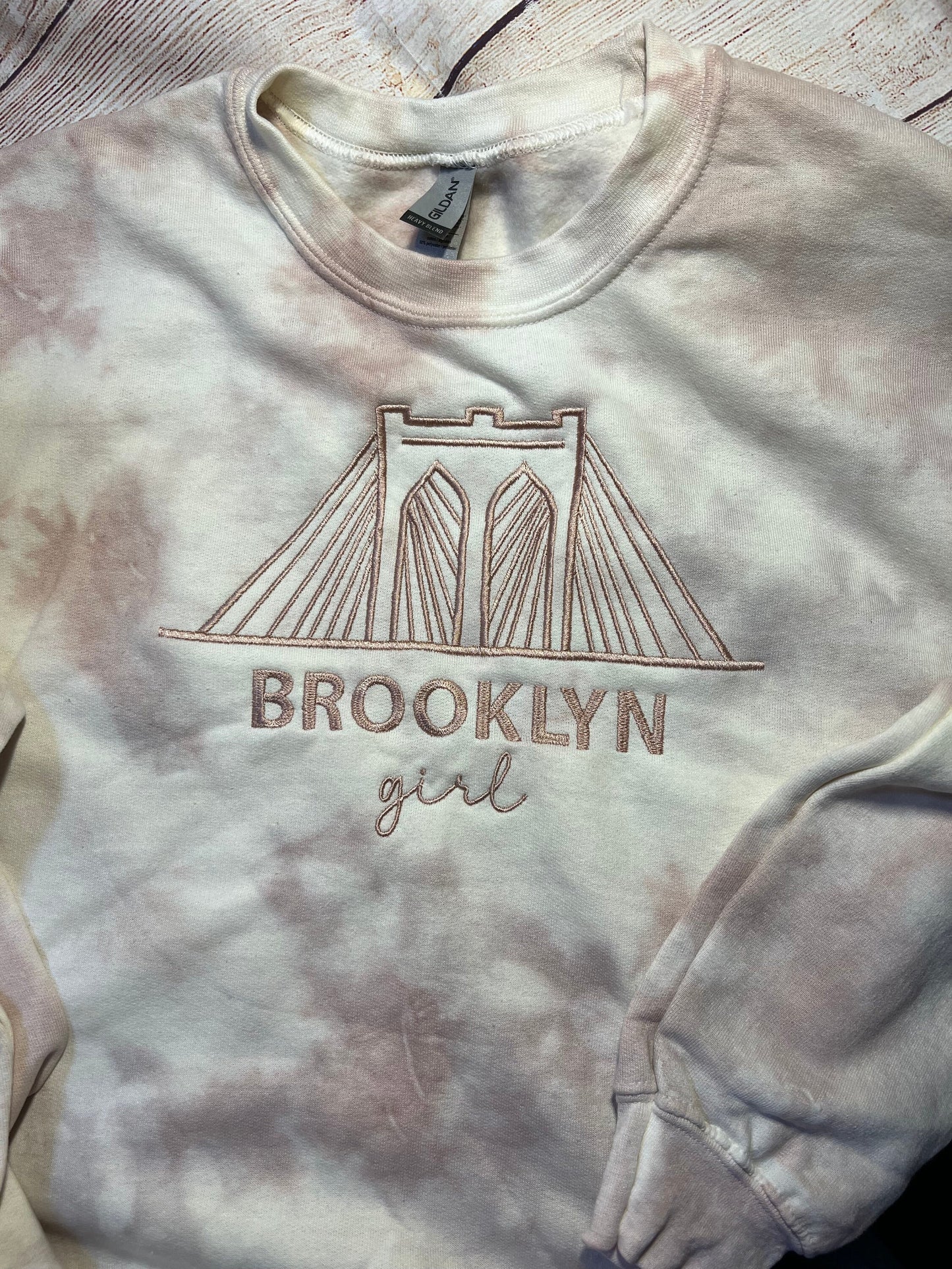 Brooklyn Bridge/Brooklyn Girl Embroidered Crewneck Sweatshirt