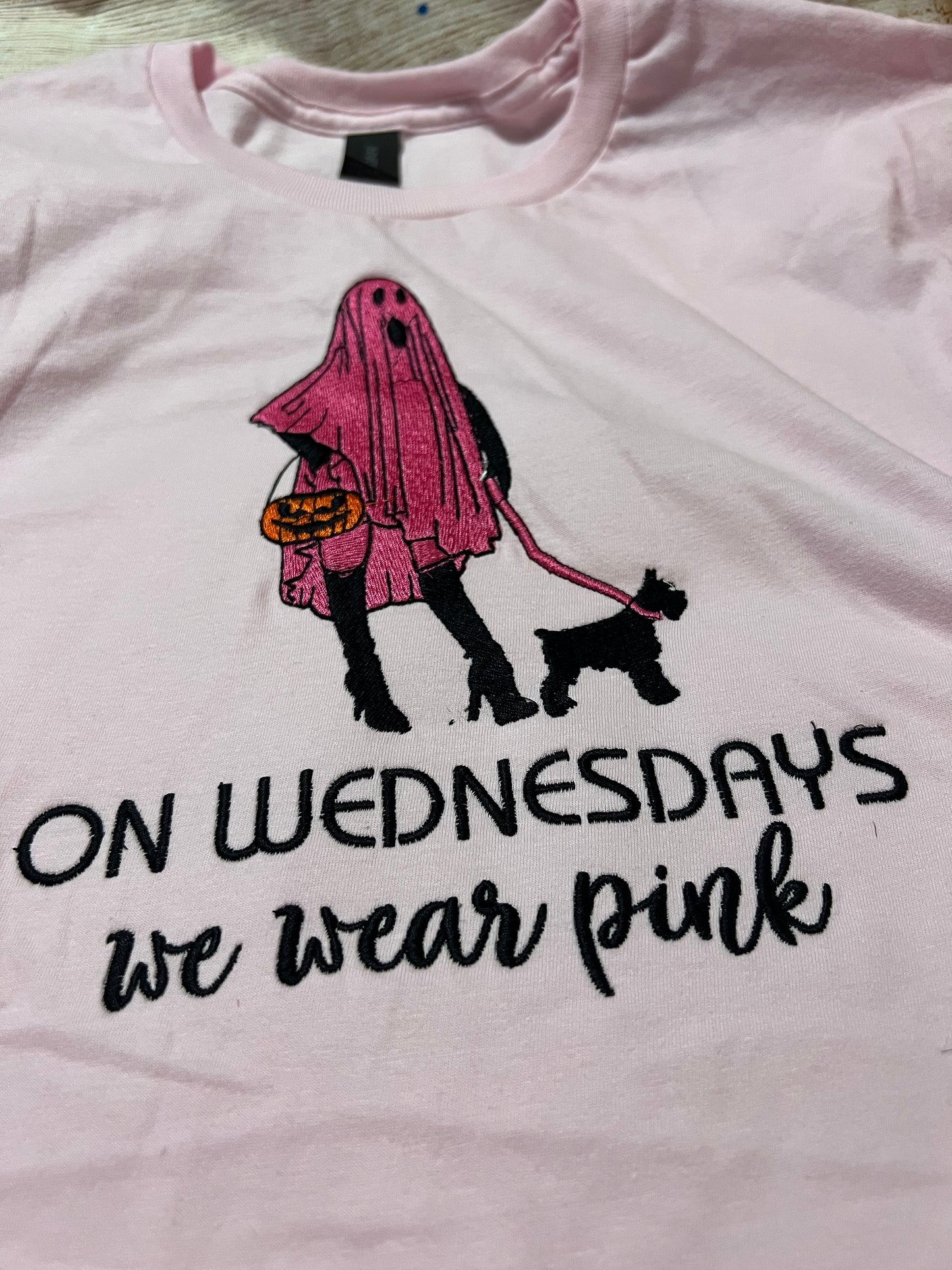 On Wednesday We Wear Pink Embroidered T-shirt