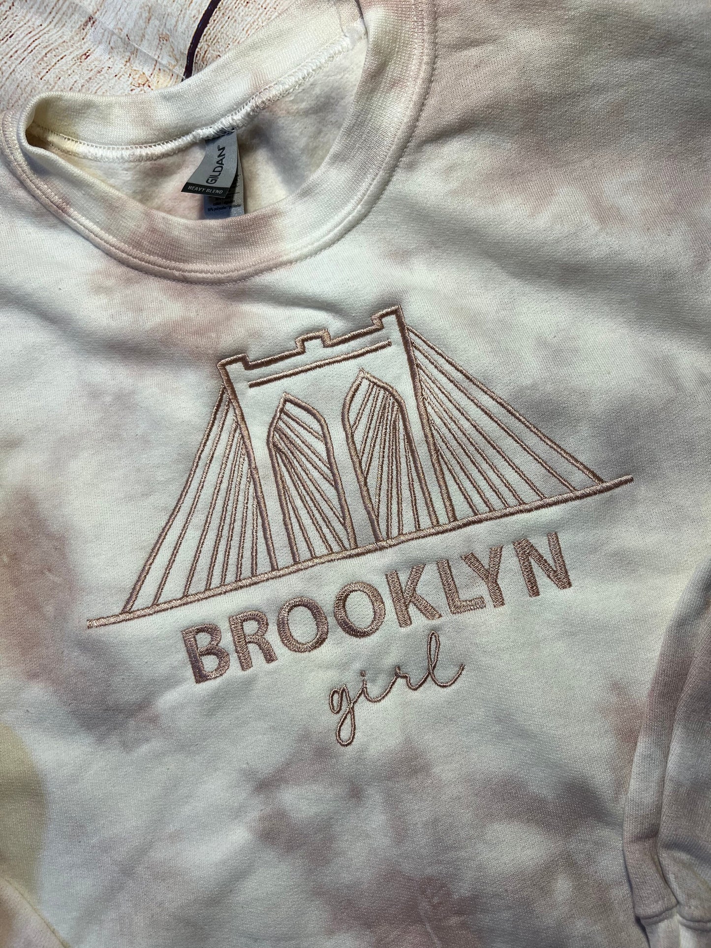 Brooklyn Bridge/Brooklyn Girl Embroidered Crewneck Sweatshirt